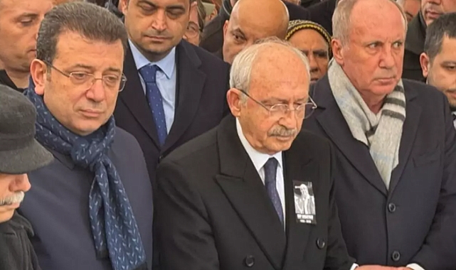 Cenazede Siyasi İsimlerden Dikkat Çeken Buluşması: Kılıçdaroğlu, İmamoğlu ve İnce Yan Yana Saf Tuttu